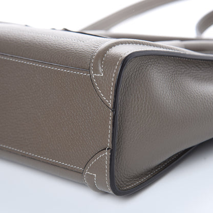 Celine Drummed Calfskin Nano Luggage Souris 9 of 11