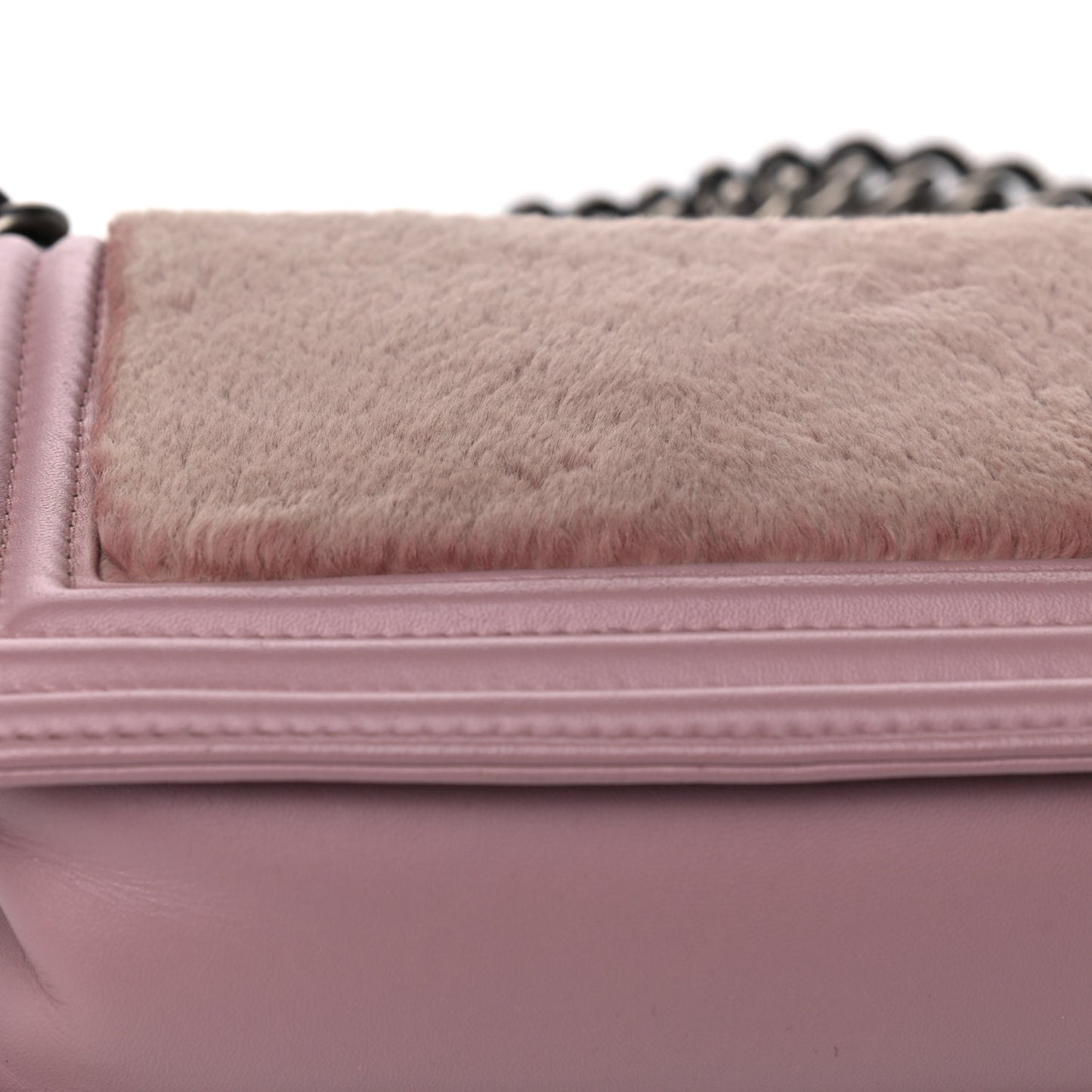 Fur Calfskin Small Boy Flap Pink