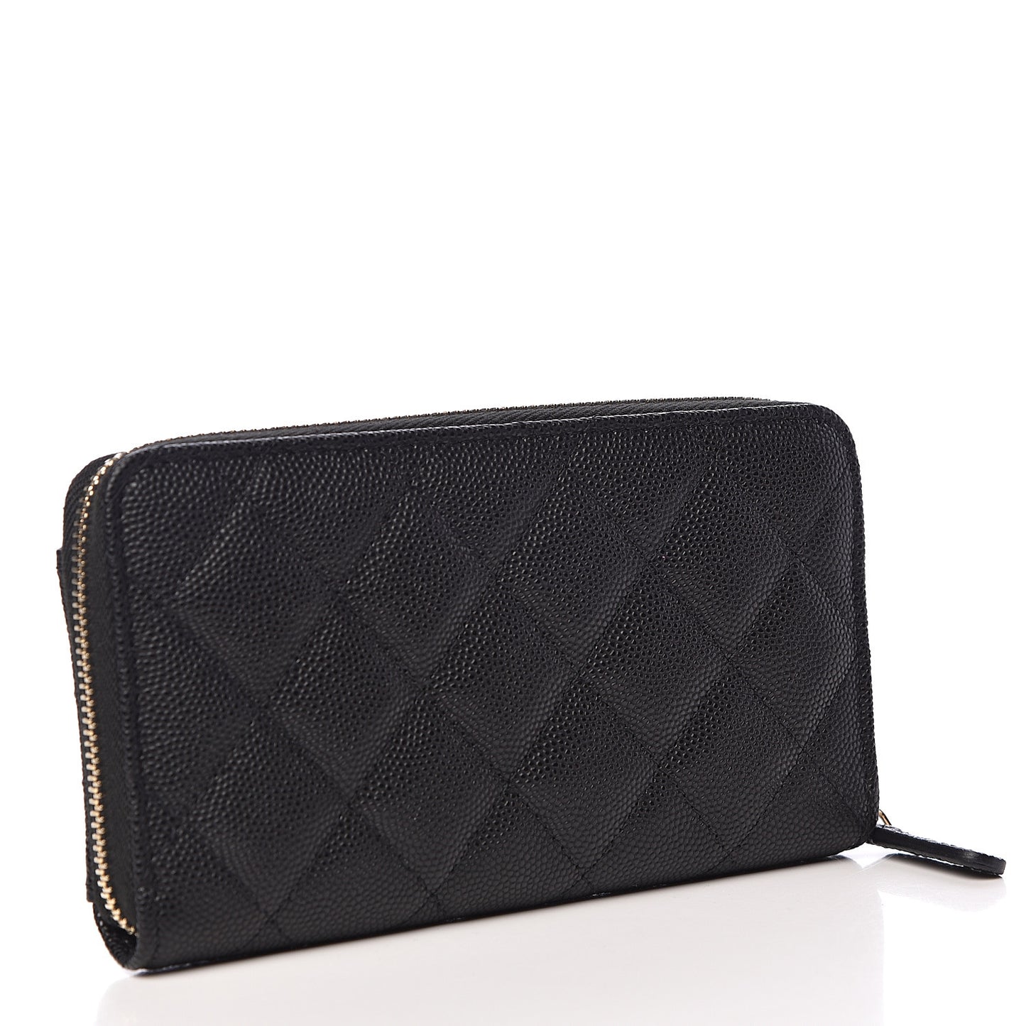 Caviar Quilted In & Out Zip Around Wallet Black
