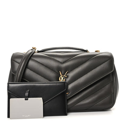 Saint Laurent Lambskin Chevron Quilted Medium Loulou Urban Grey 2 of 12