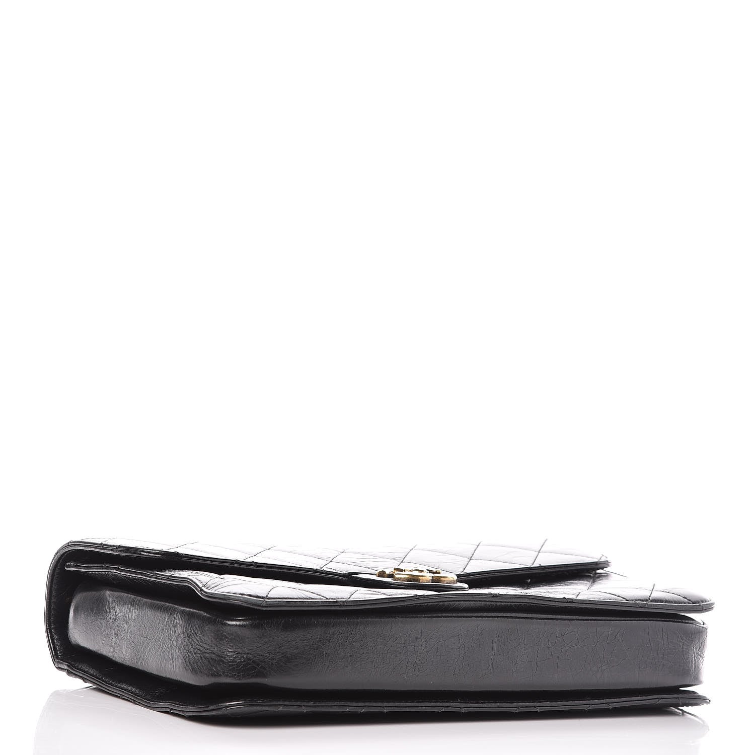 Chanel Glazed Calfskin Quilted Large Perfect Edge Flap Black 4 of 12