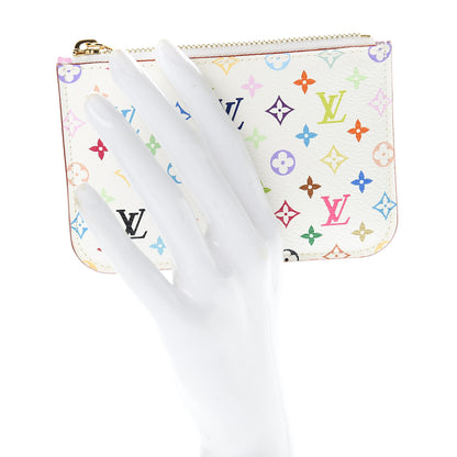 Louis Vuitton Monogram Multicolor Key Pouch White Litchi 2 of 8