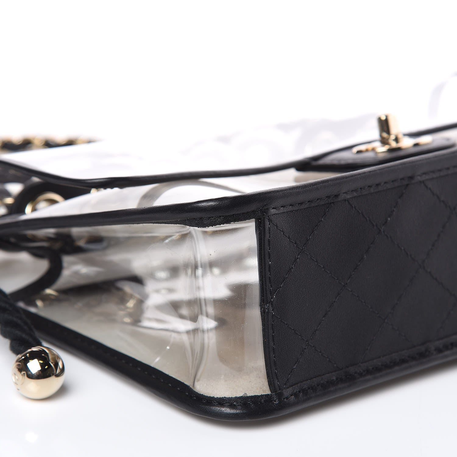 Chanel Lambskin PVC Sand By The Sea Flap With Pearl Strap Black 8 of 10