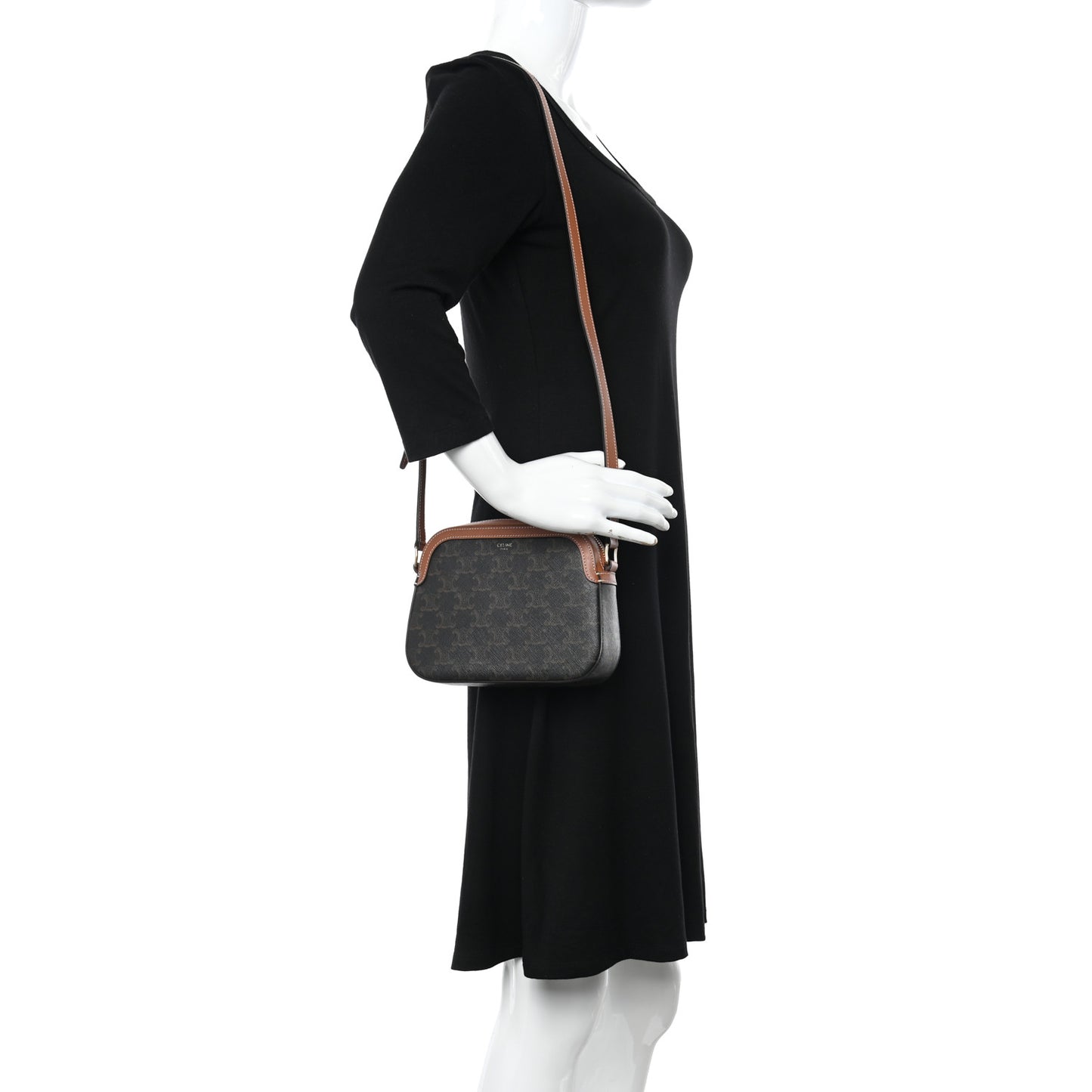 Triomphe Canvas Small Camera Bag Tan