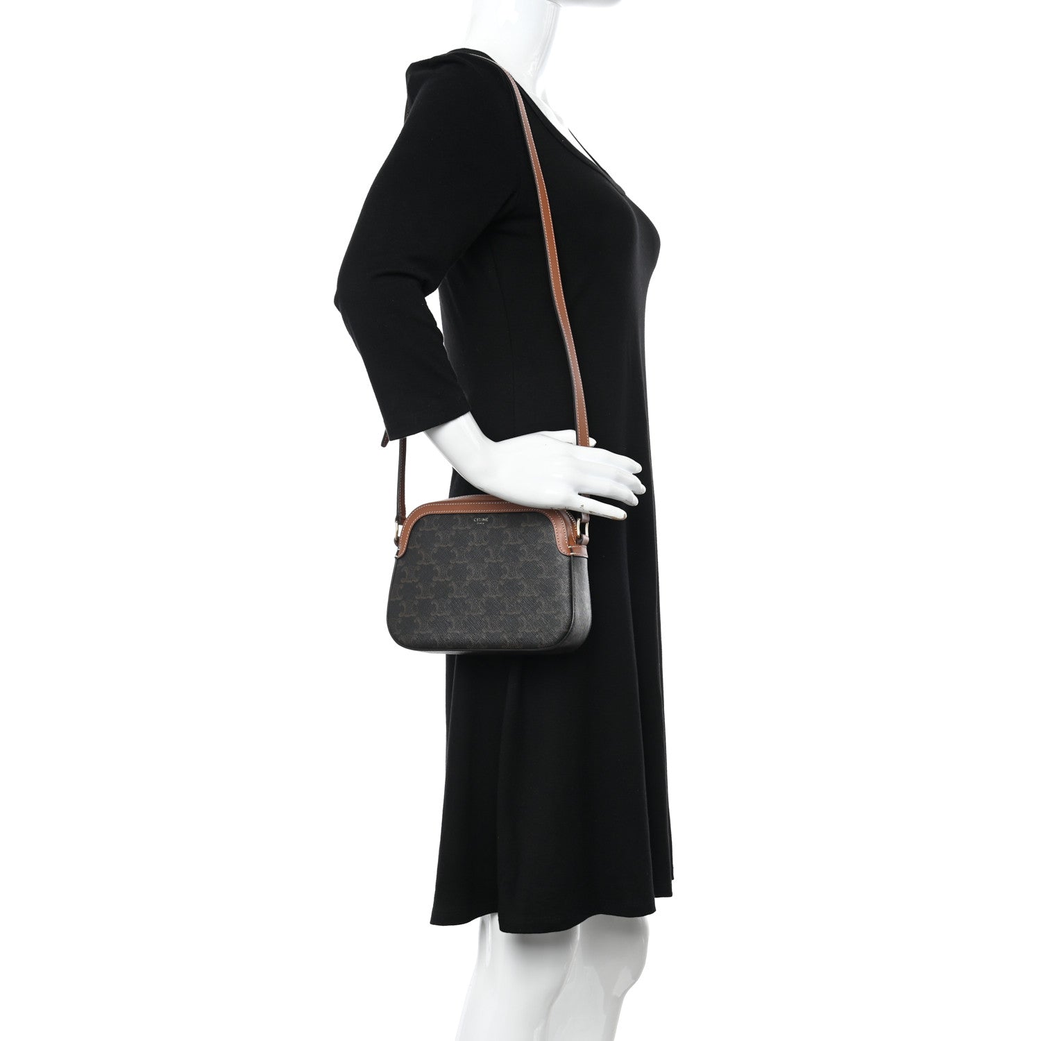 Celine Triomphe Canvas Small Camera Bag Tan 2 of 8