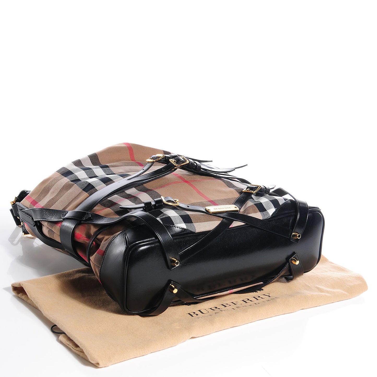 House Check Bridle Calfskin Large Gosford Hobo Black