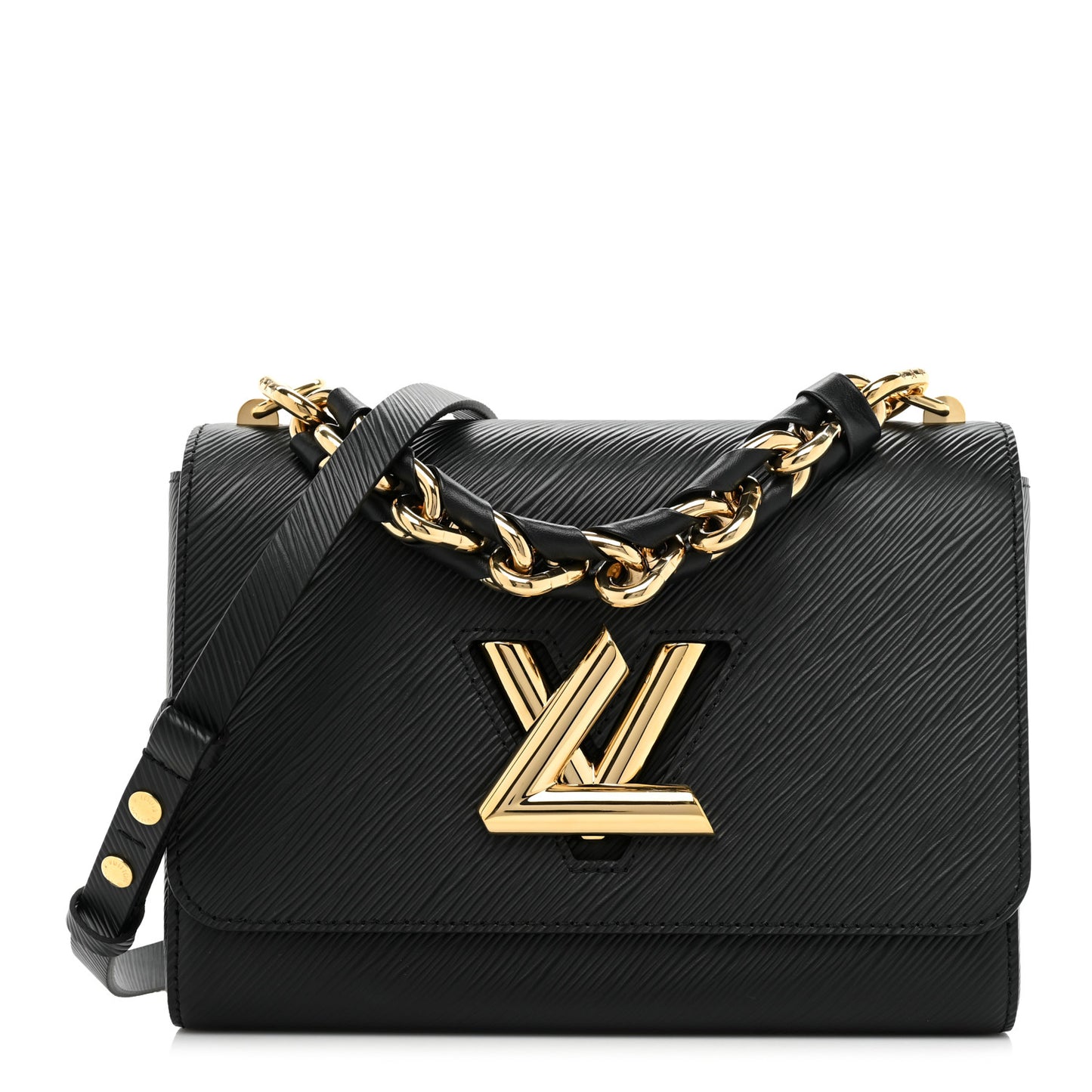 Epi Twist Braided Strap Shoulder Bag MM Black