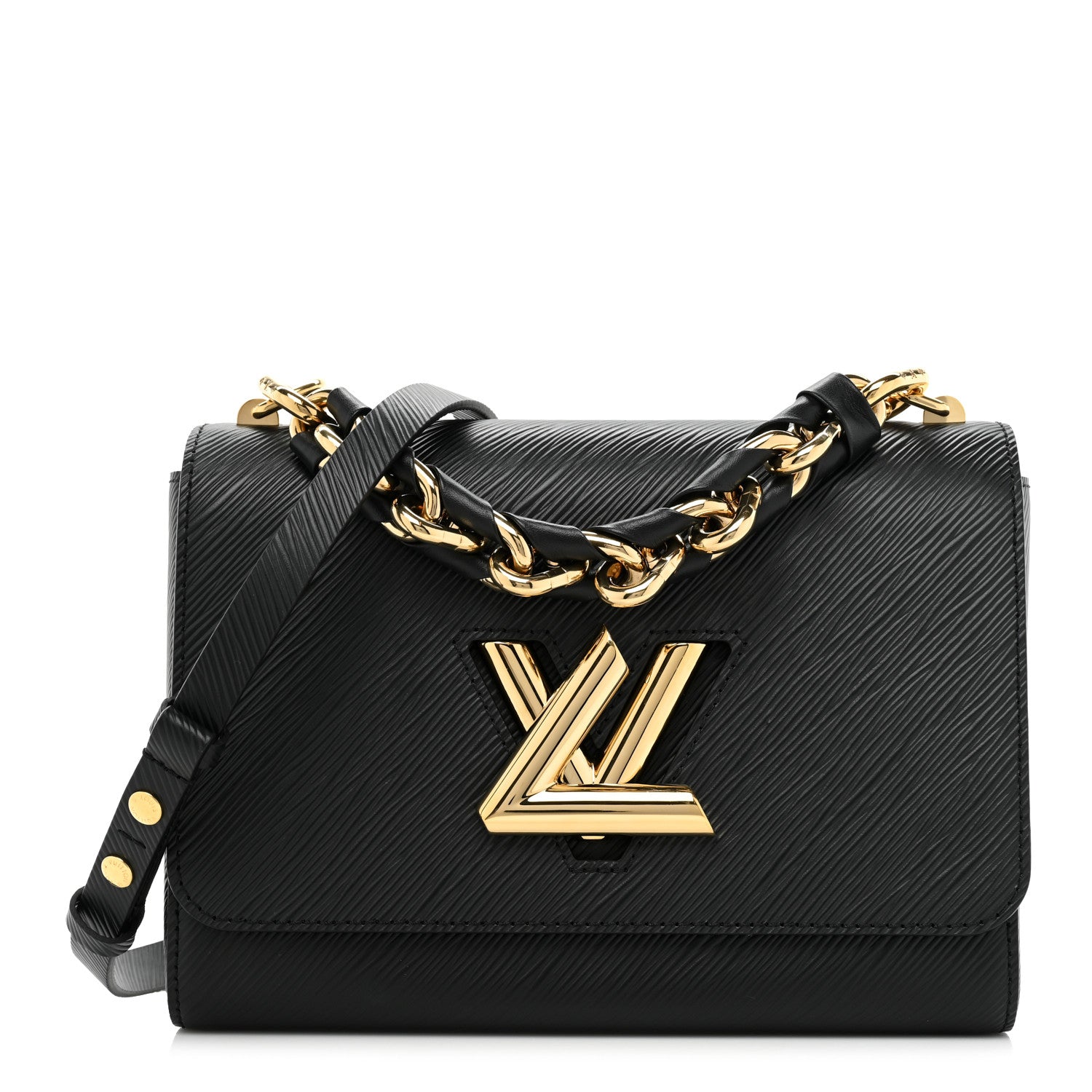 Louis Vuitton Epi Twist Braided Strap Shoulder Bag MM Black 1 of 9