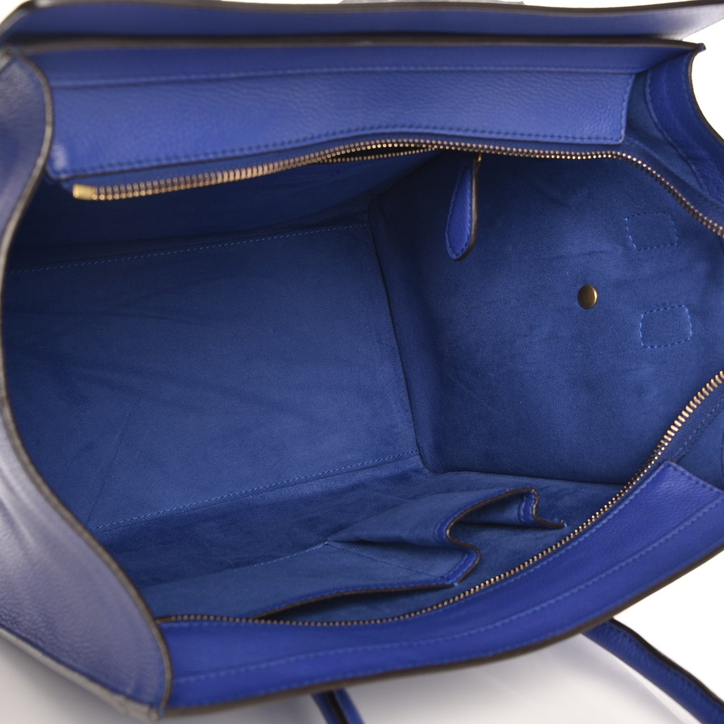 Drummed Calfskin Mini Luggage Indigo