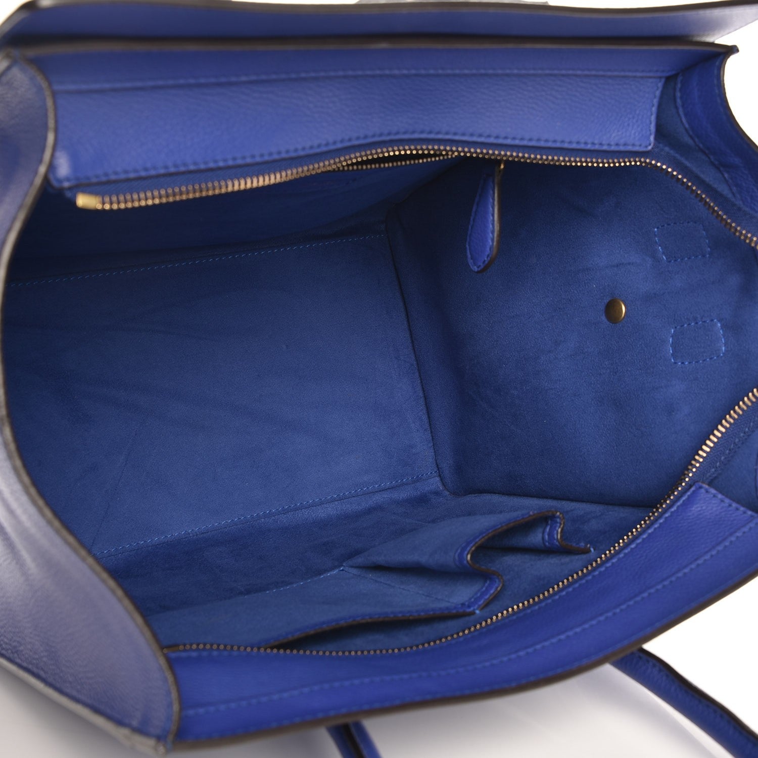 Celine Drummed Calfskin Mini Luggage Indigo 5 of 7