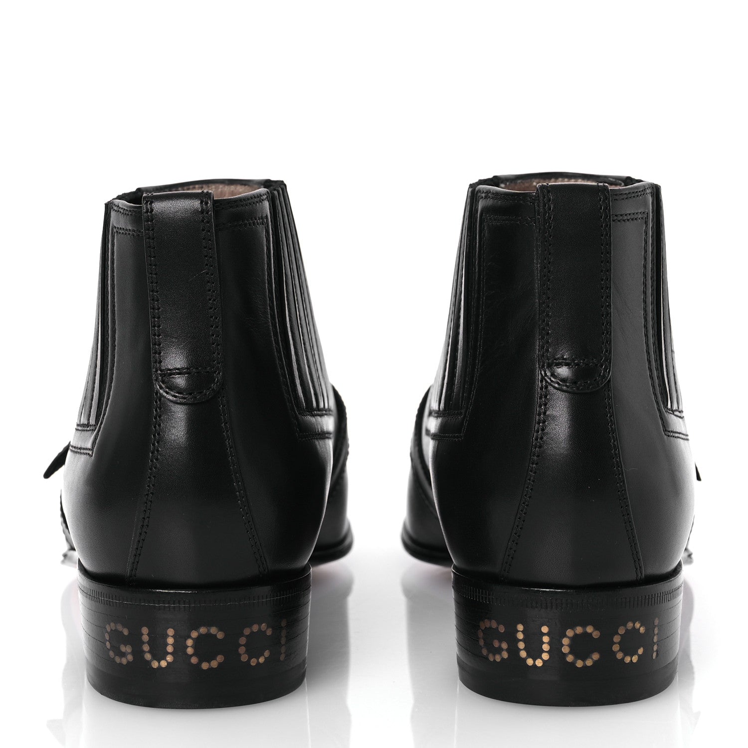Gucci Waxed Calfskin Womens Ankle Boots 37.5 Black 6 of 13
