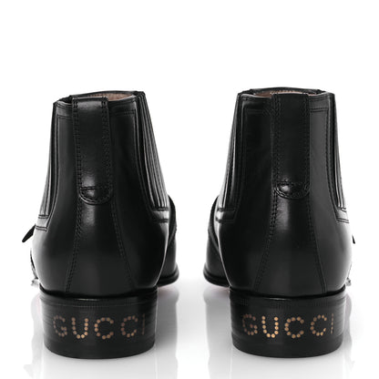 Gucci Waxed Calfskin Womens Ankle Boots 37.5 Black 6 of 13