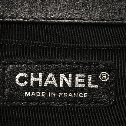 Chanel Calfskin Chevron Quilted Medium Braided Boy Flap Black 6 of 10