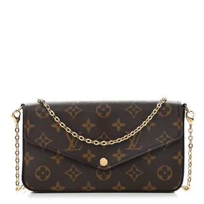 Louis Vuitton Monogram Pochette Felicie Chain Wallet Fuchsia 3 of 14
