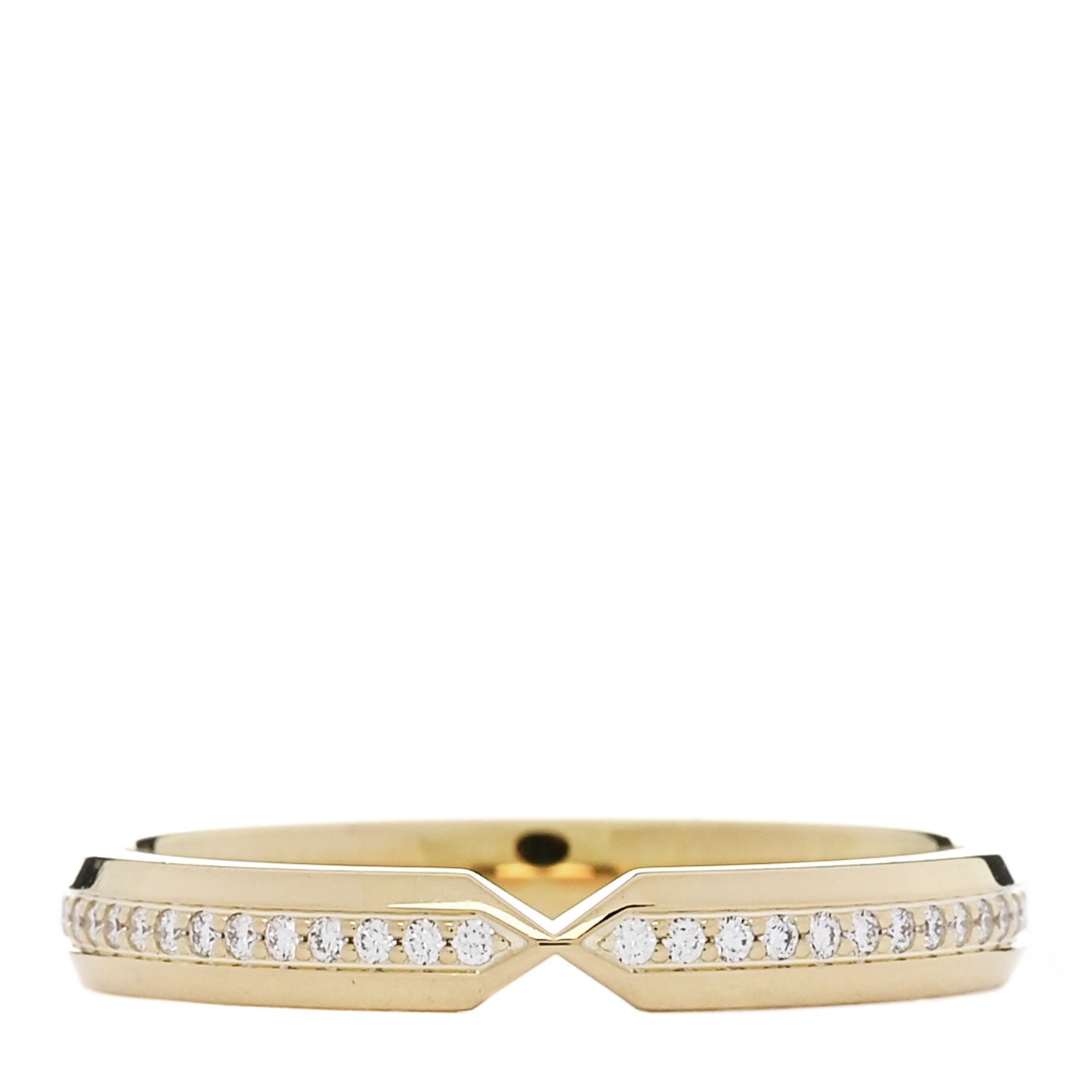 18K Yellow Gold Diamond Nesting Narrow Band Ring 57 8
