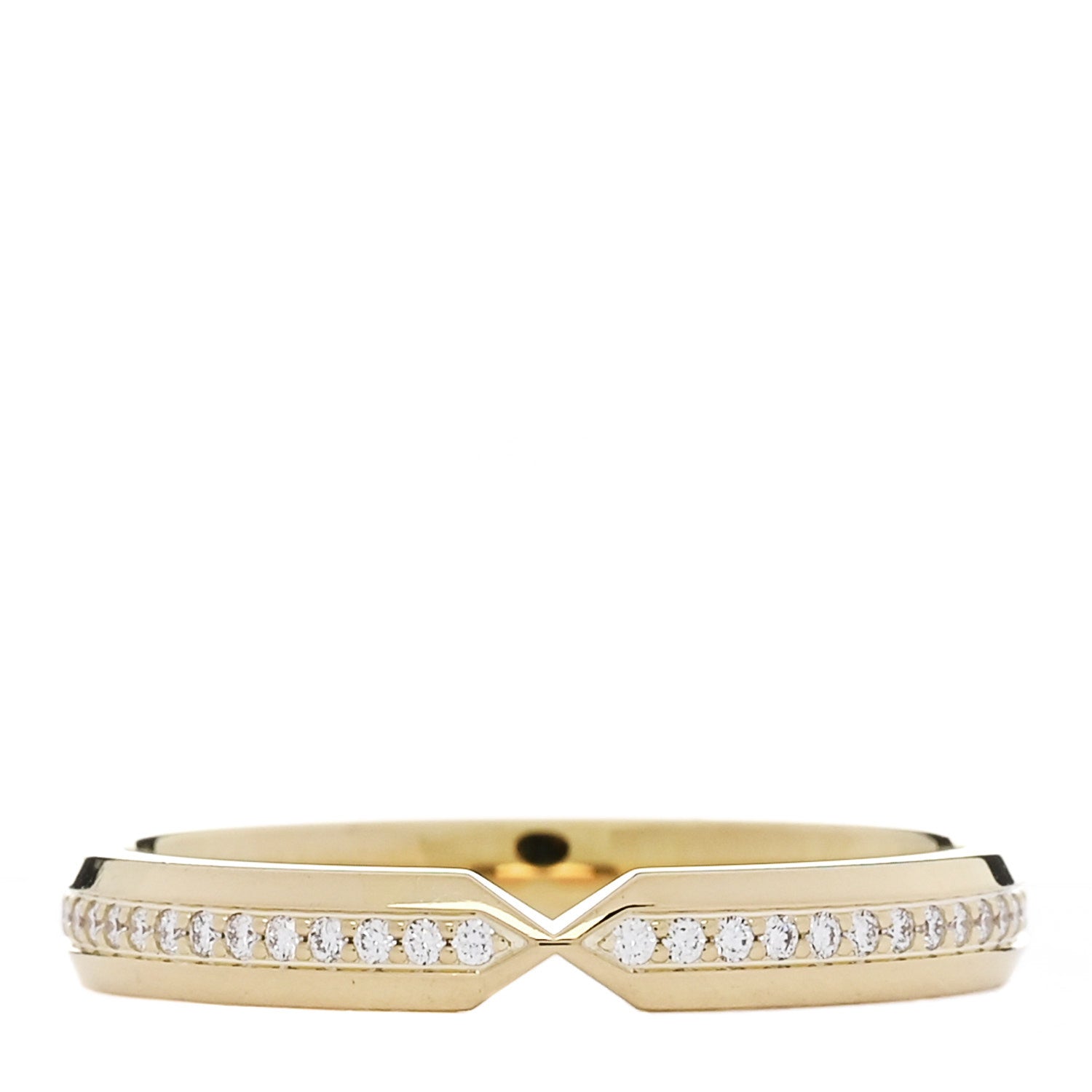 Tiffany 18K Yellow Gold Diamond Nesting Narrow Band Ring 57 8 1 of 4