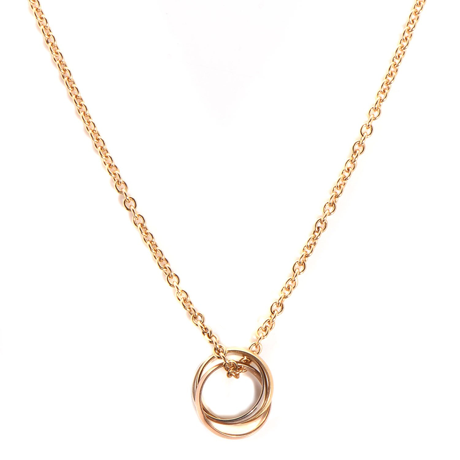 Cartier 18K Pink Yellow White Gold Trinity Pendant Necklace 1 of 10
