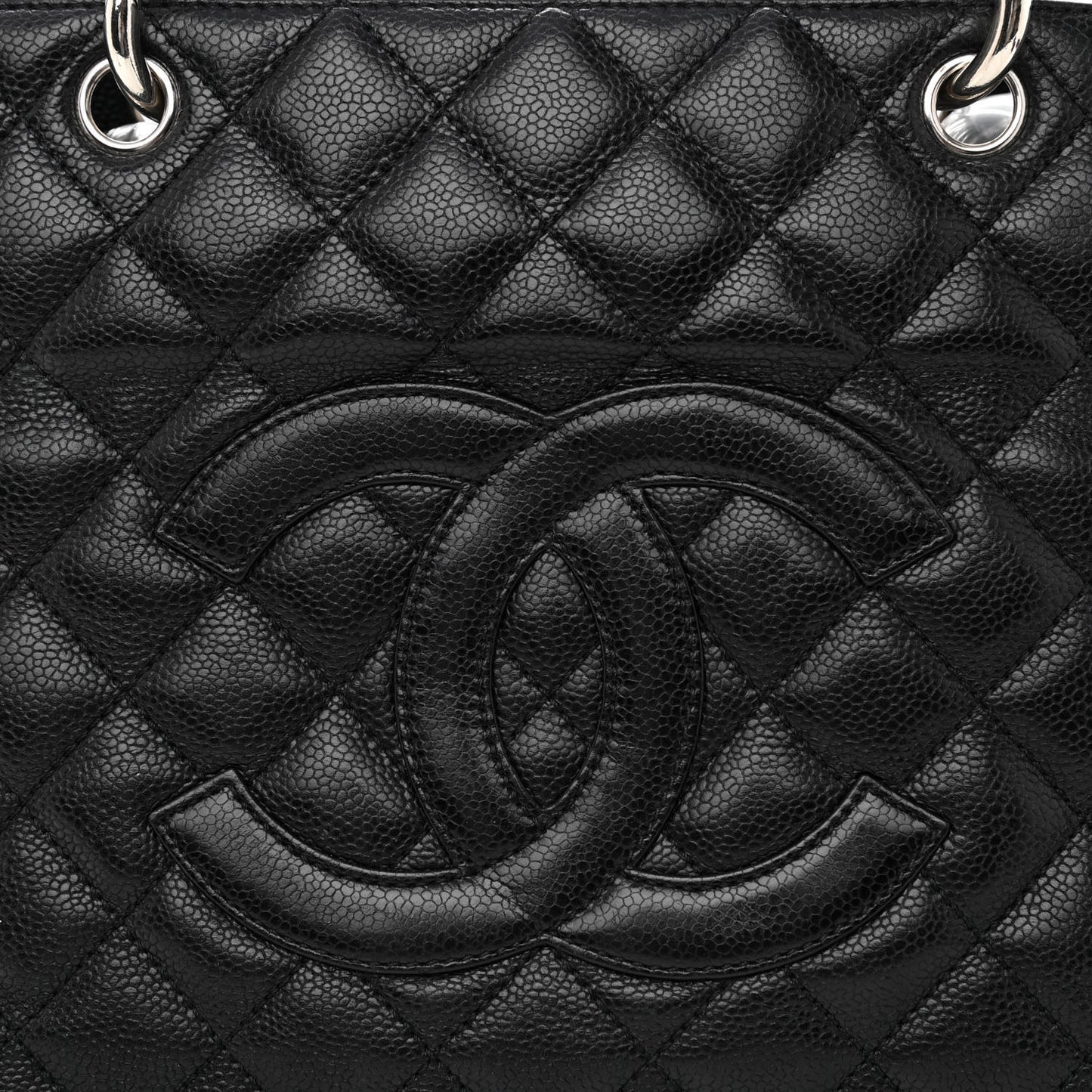 Caviar Quilted Grand Shopping Tote GST Black