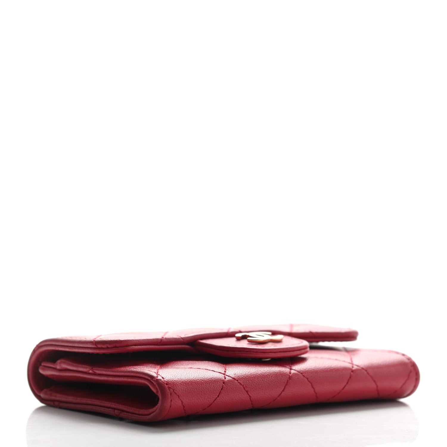 Chanel Lambskin Quilted Flap Card Holder Red 4 of 9