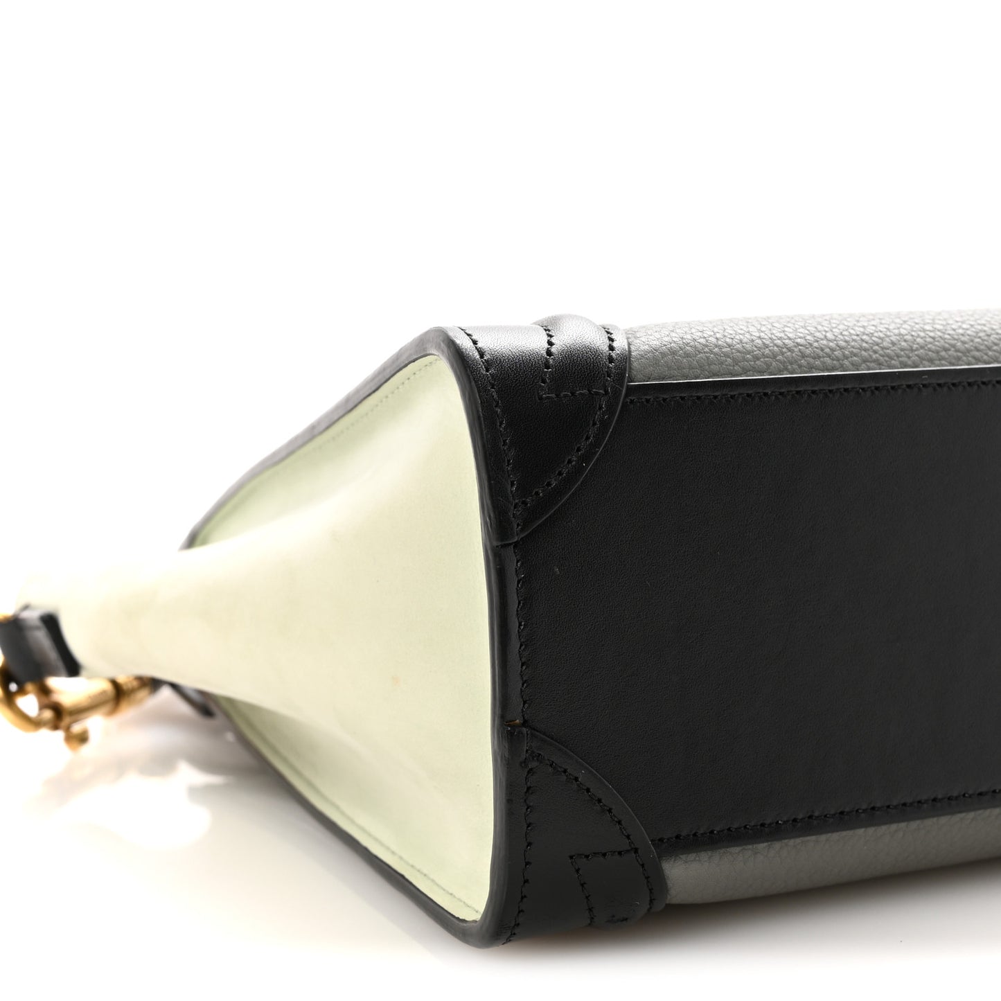 Baby Grained Calfskin Nano Tri-Color Luggage Zinc Almond