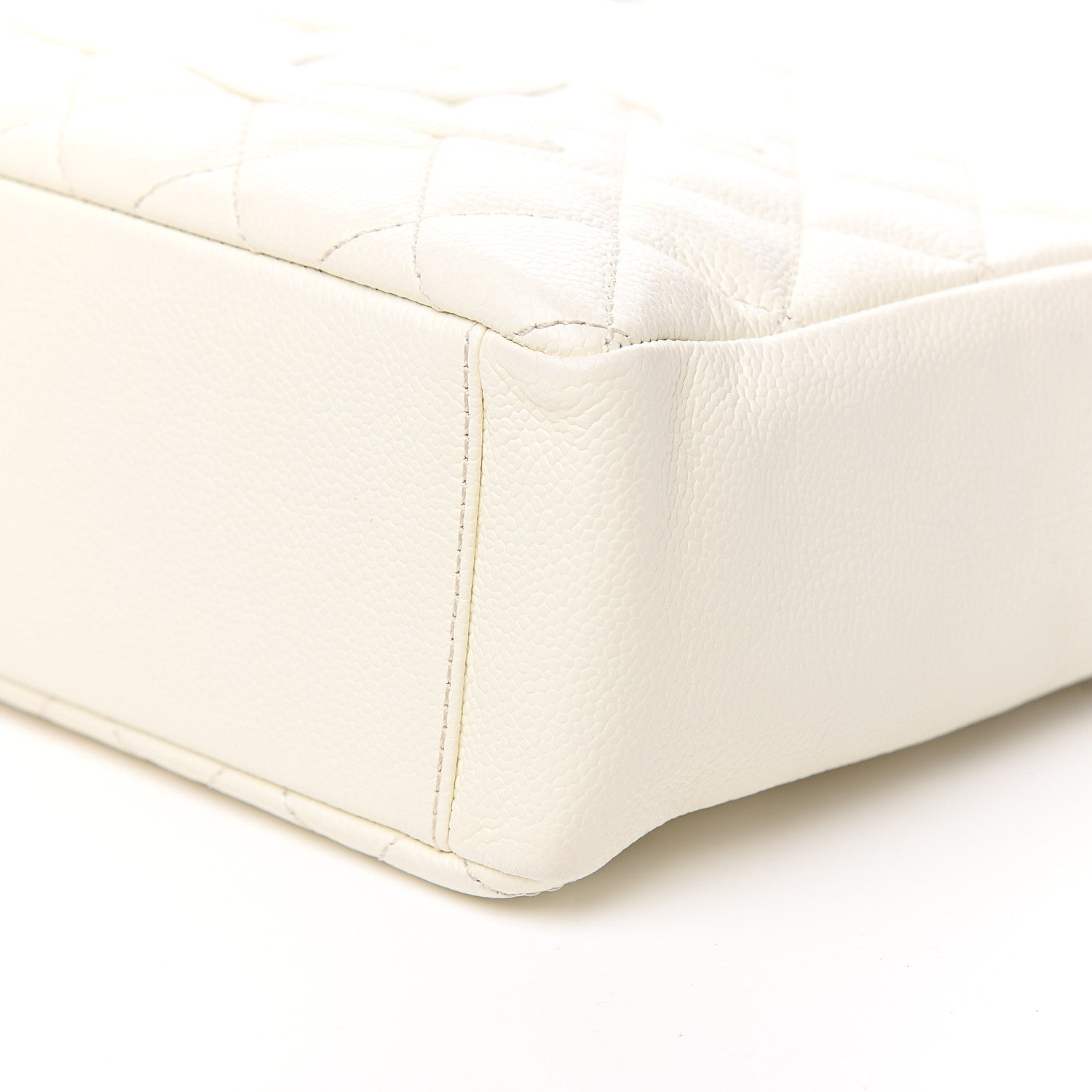 Chanel Caviar Quilted Petit Shopping Tote PST White 8 of 9