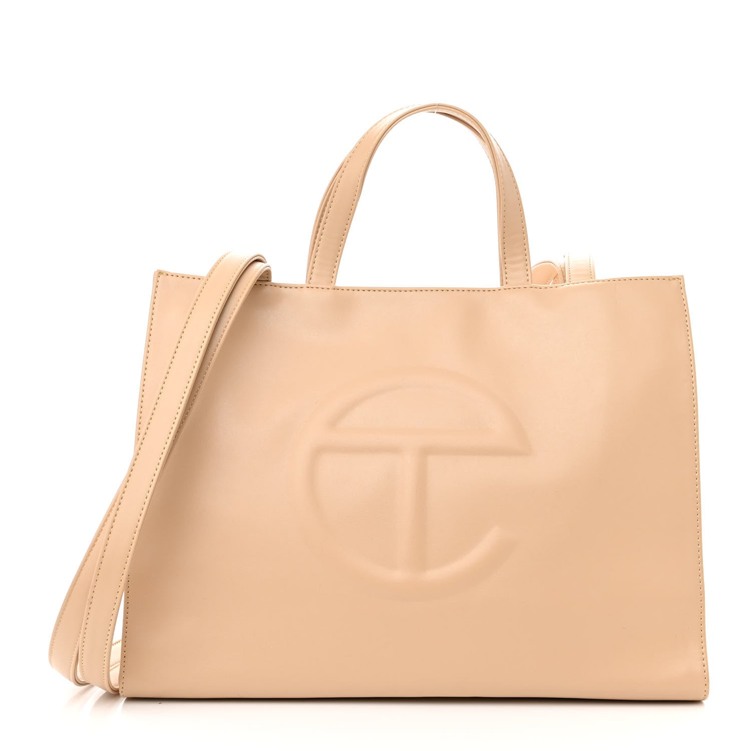 Telfar Vegan Leather Medium Shopping Bag Cream 1 of 12