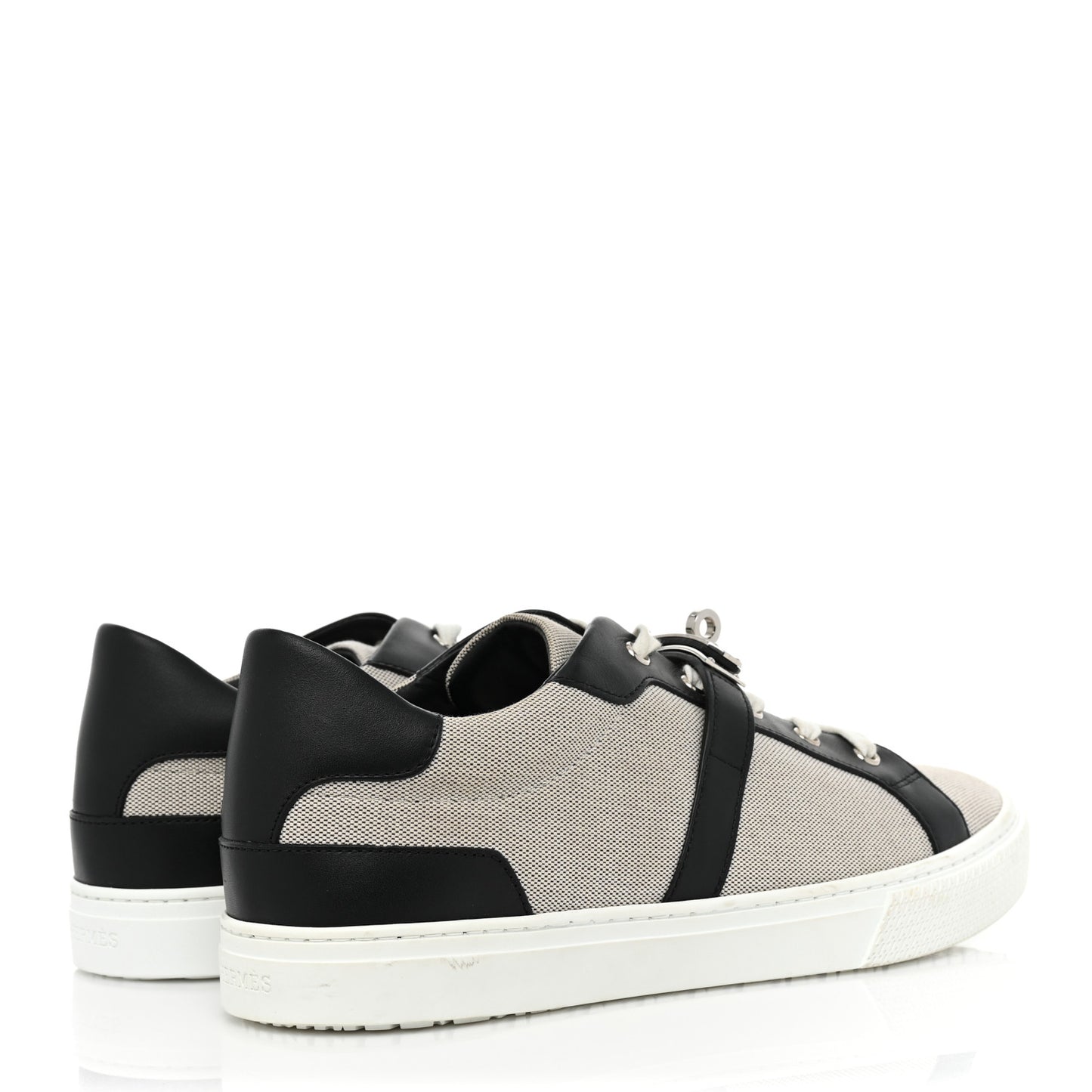 Calfskin Canvas Day Sneakers 41.5 Black White