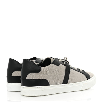 Hermes Calfskin Canvas Day Sneakers 41.5 Black White 4 of 12