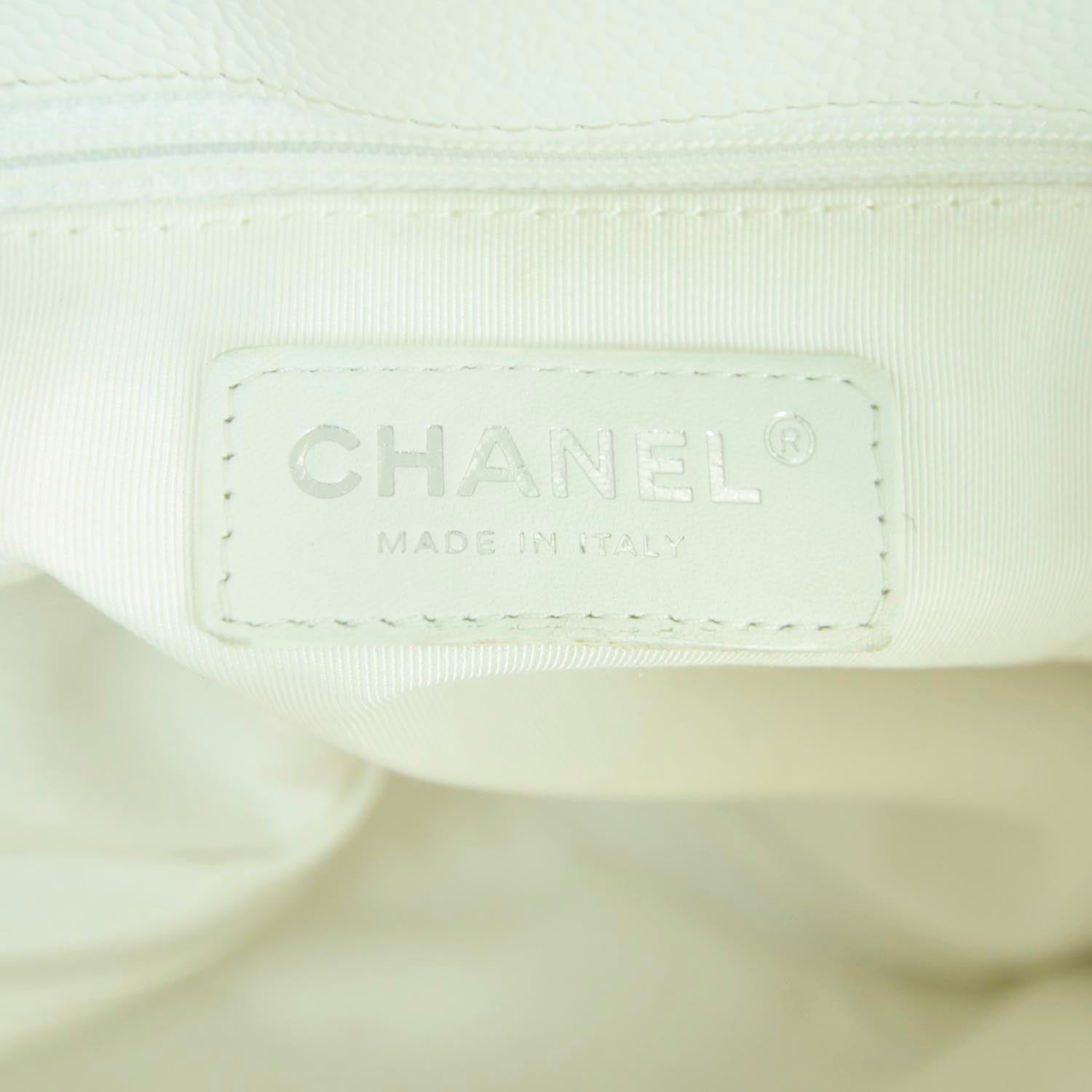 Chanel Caviar Petit Shopping Tote PST White 9 of 11