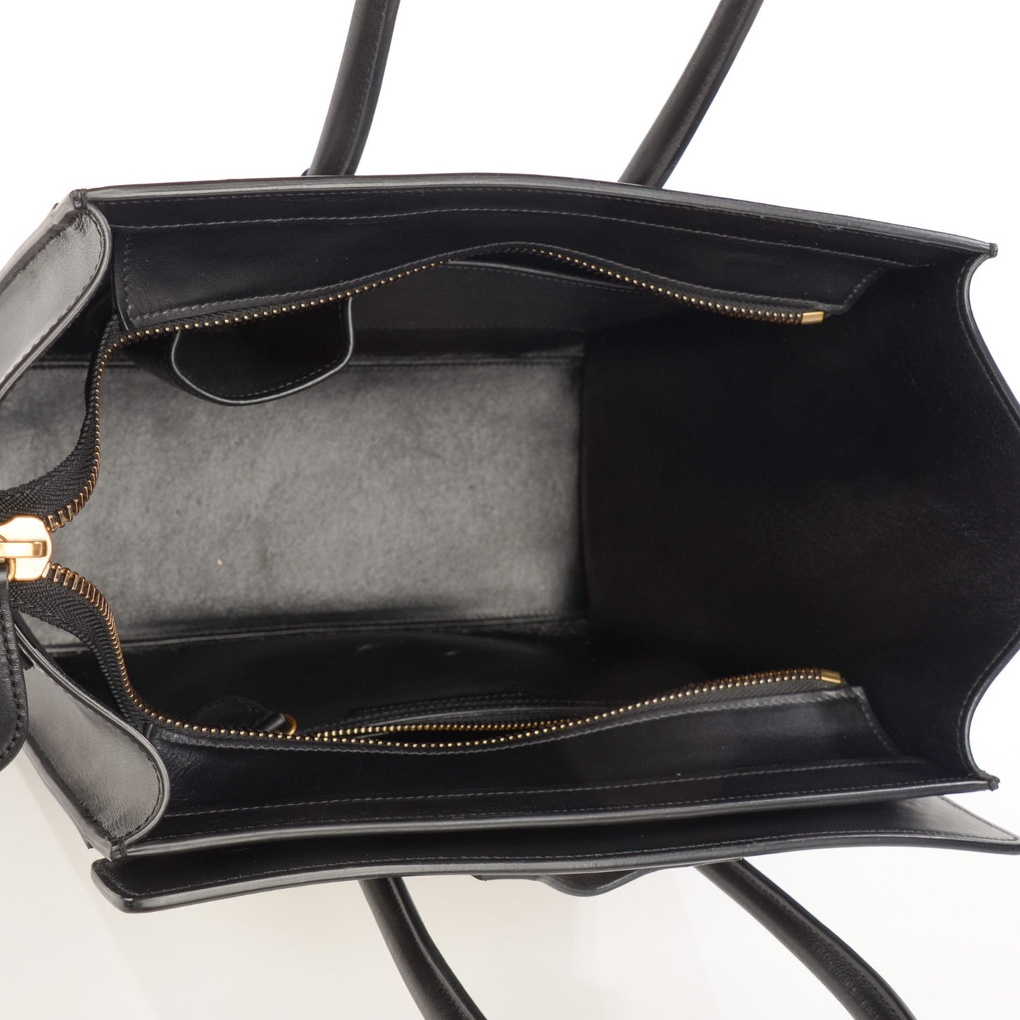 Smooth and Textured Calfskin Micro Bi-Color Luggage Black White