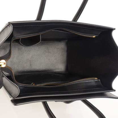 Celine Smooth and Textured Calfskin Micro Bi-Color Luggage Black White 5 of 8