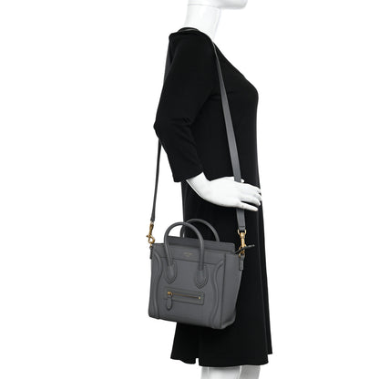 Celine Baby Drummed Calfskin Nano Luggage Kohl 2 of 15