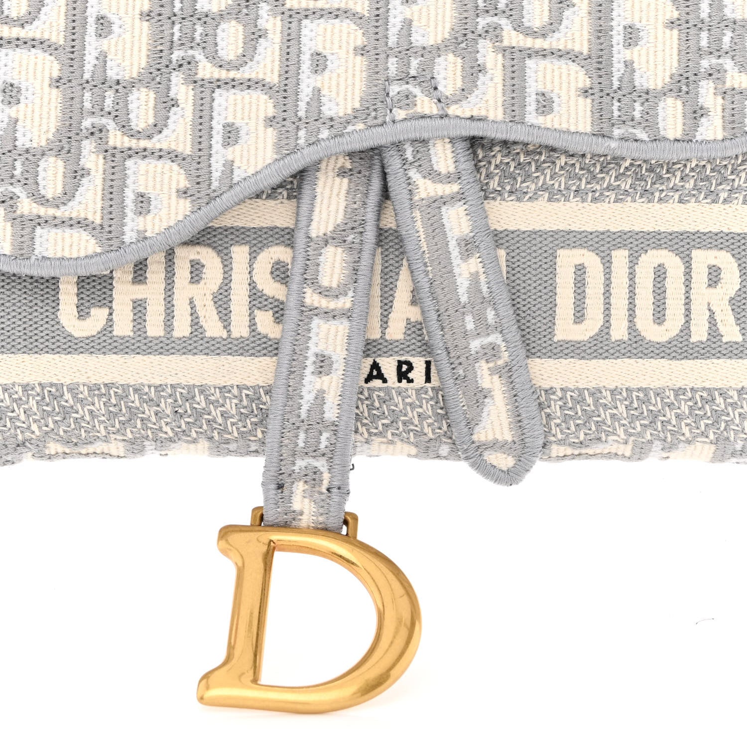 Christian Dior Oblique Slim Saddle Pouch Grey 9 of 14