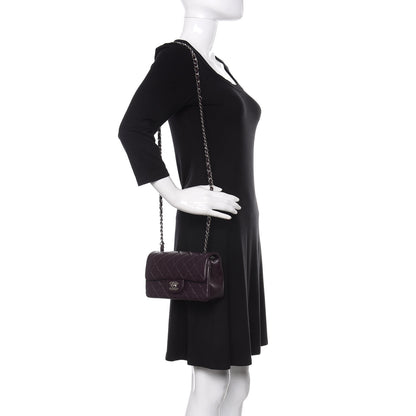 Chanel Lambskin Quilted Mini Rectangular Flap Dark Purple 2 of 11