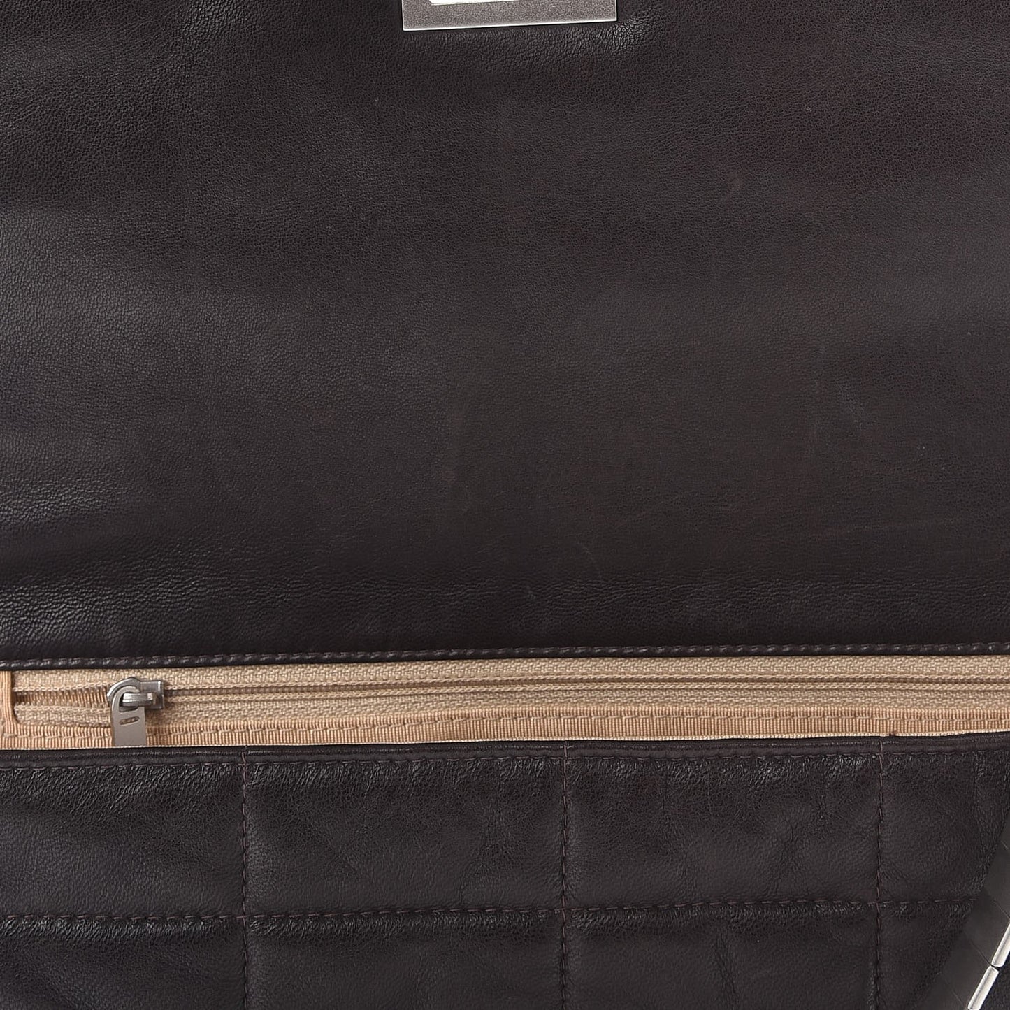 Lambskin Chocolate Bar Mademoiselle Flap Brown