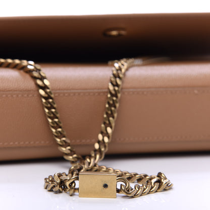 Saint Laurent Grain De Poudre Medium Monogram Kate Satchel Dark Beige 10 of 11