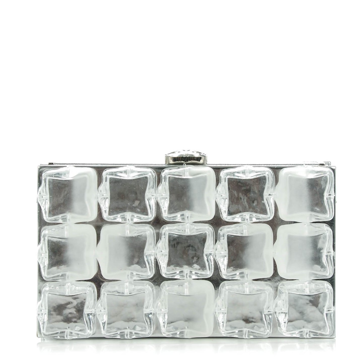 Plexi Ice Cube Clutch Silver