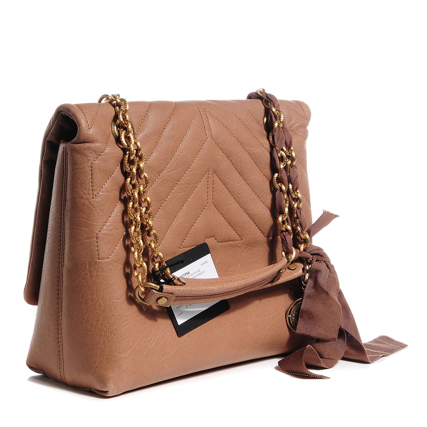 Lambskin Quilted Medium Happy Shoulder Bag Mastic