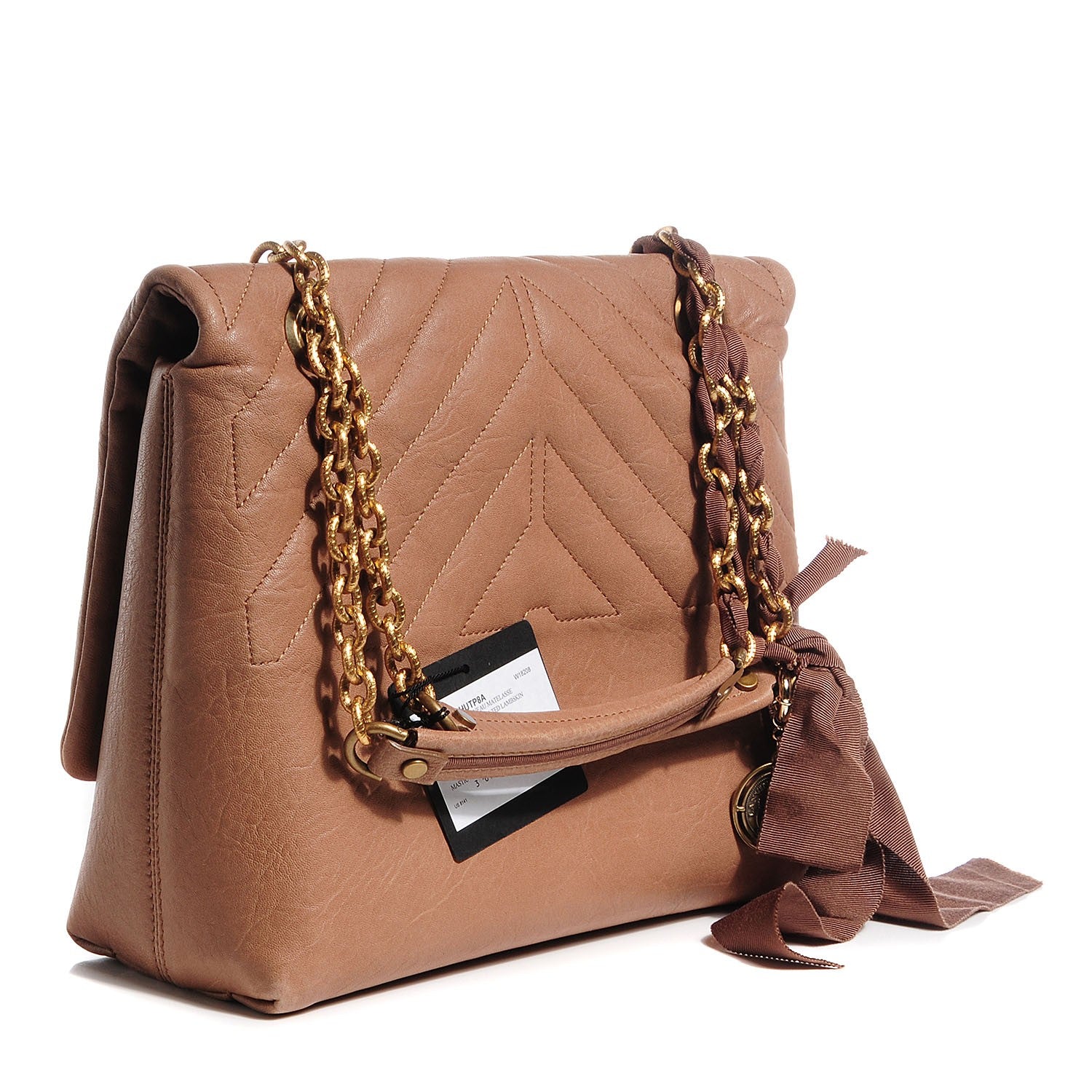 Lanvin Lambskin Quilted Medium Happy Shoulder Bag Mastic 3 of 9