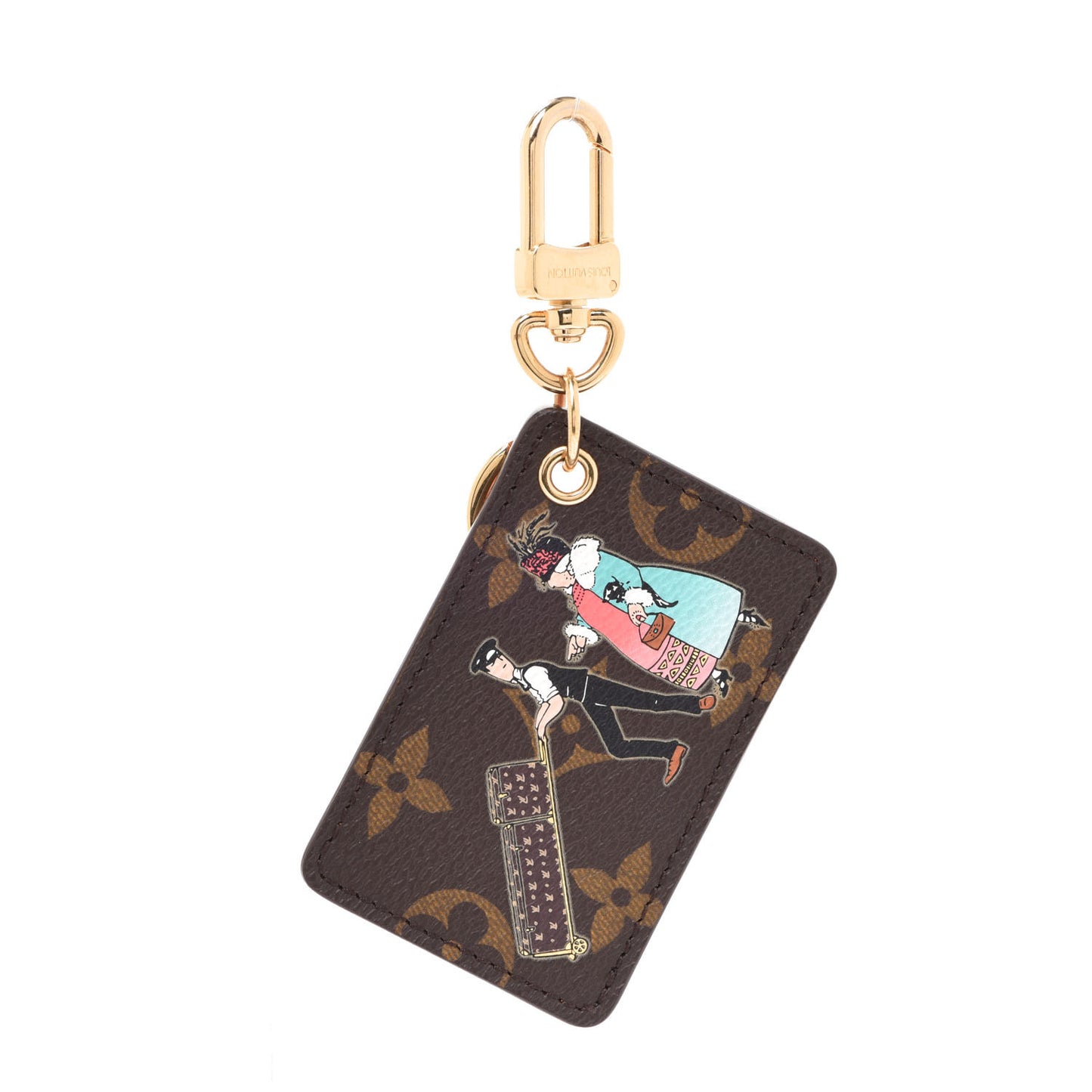 Monogram Illustre Bag Charm Key Ring Rose