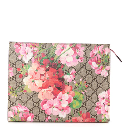 Gucci GG Supreme Monogram Blooms Large Cosmetic Case Beige Multicolor Dry Rose 1 of 11