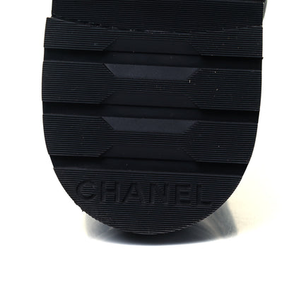 Chanel Shiny Lambskin Quilted Lace Up Combat Boots 41 Black 6 of 7