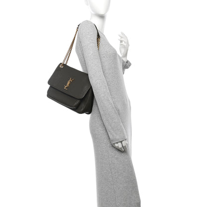 Saint Laurent Grained Lambskin Monogram Medium Niki Chain Satchel Light Musk 2 of 12