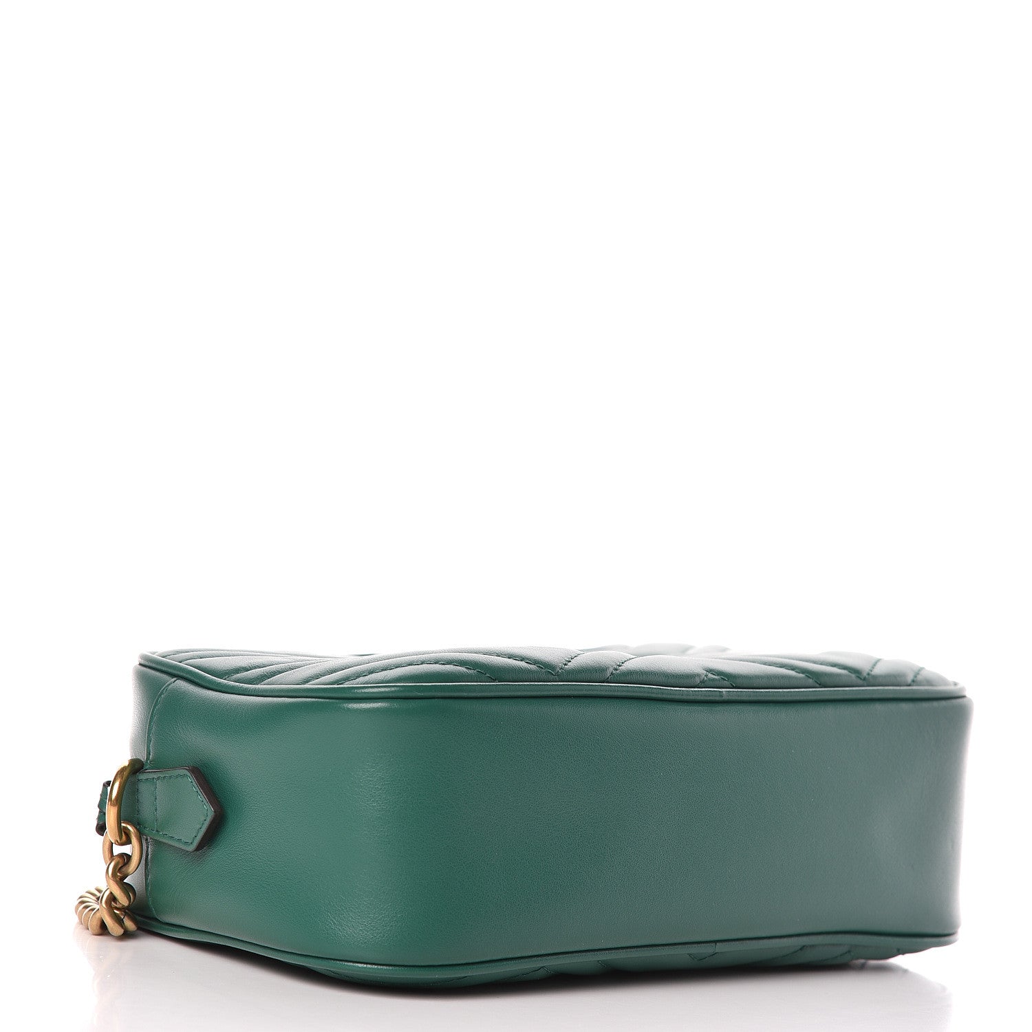 Gucci Calfskin Matelasse Small GG Marmont Chain Shoulder Bag Emerald Green 4 of 10