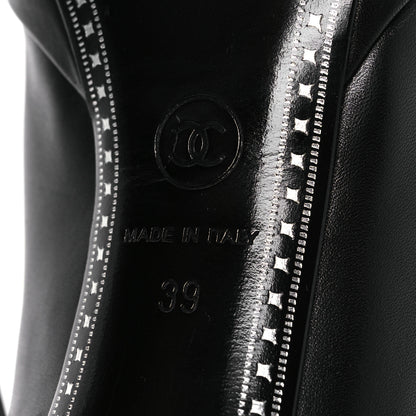 Chanel Calfskin Cap Toe CC Pumps 39 Black Silver 8 of 14
