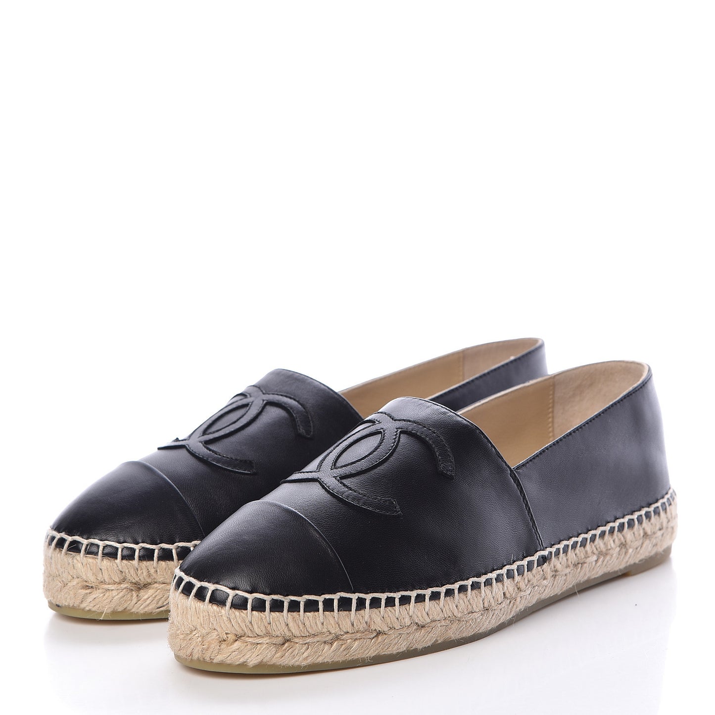 Lambskin CC Espadrilles 38 Black