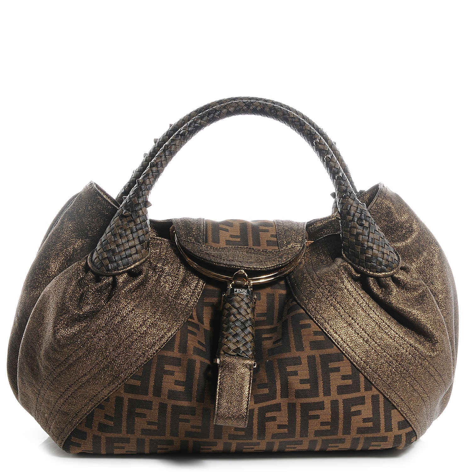 Fendi Zucca Goatskin Spy Tobacco Bronzo 1 of 9
