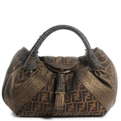 Fendi Zucca Goatskin Spy Tobacco Bronzo 1 of 9
