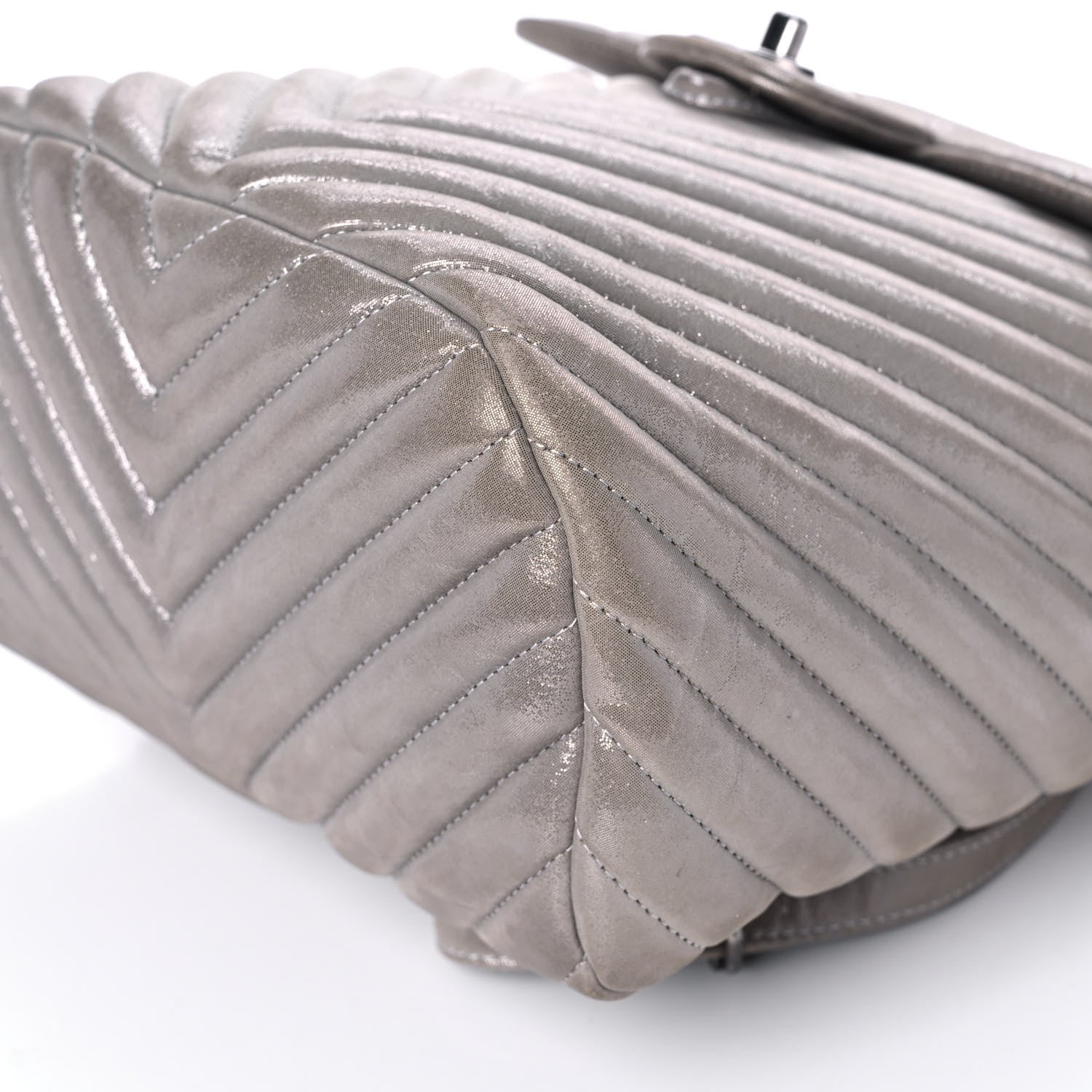 Chanel Metallic Calfskin Chevron Quilted Small Urban Spirit Backpack Silver 11 of 15