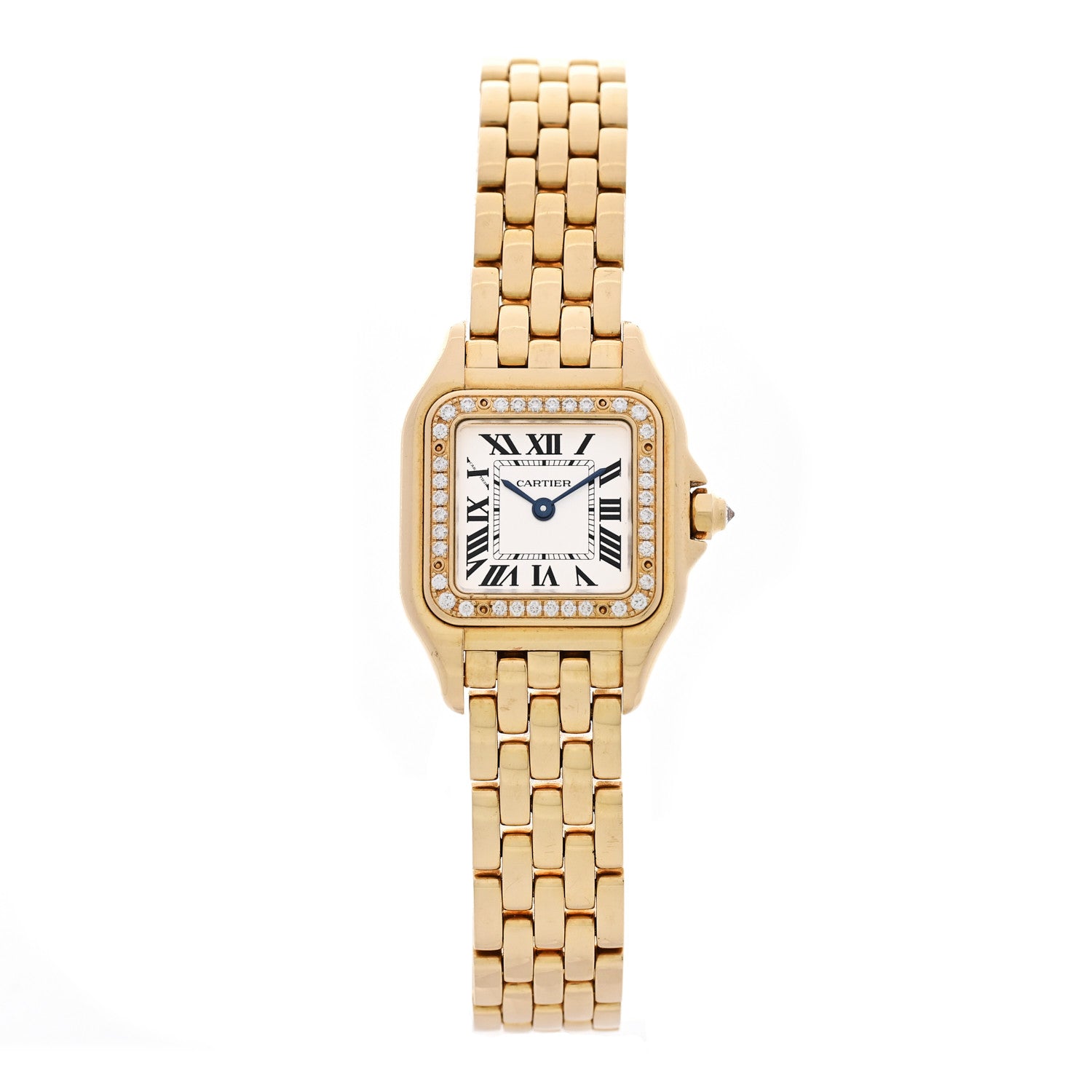 Cartier 18K Yellow Gold Diamond 22mm Panthere Quartz Watch 1 of 5